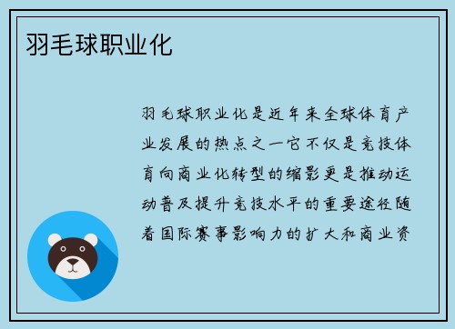 羽毛球职业化